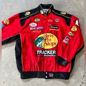 Chase Authentics Red and Black Racing Bomber Jacket
